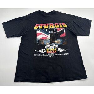 J P Cycles Sturgis Biker Rally T Shirt Mens XL Black Motorcycle Graphic Tee